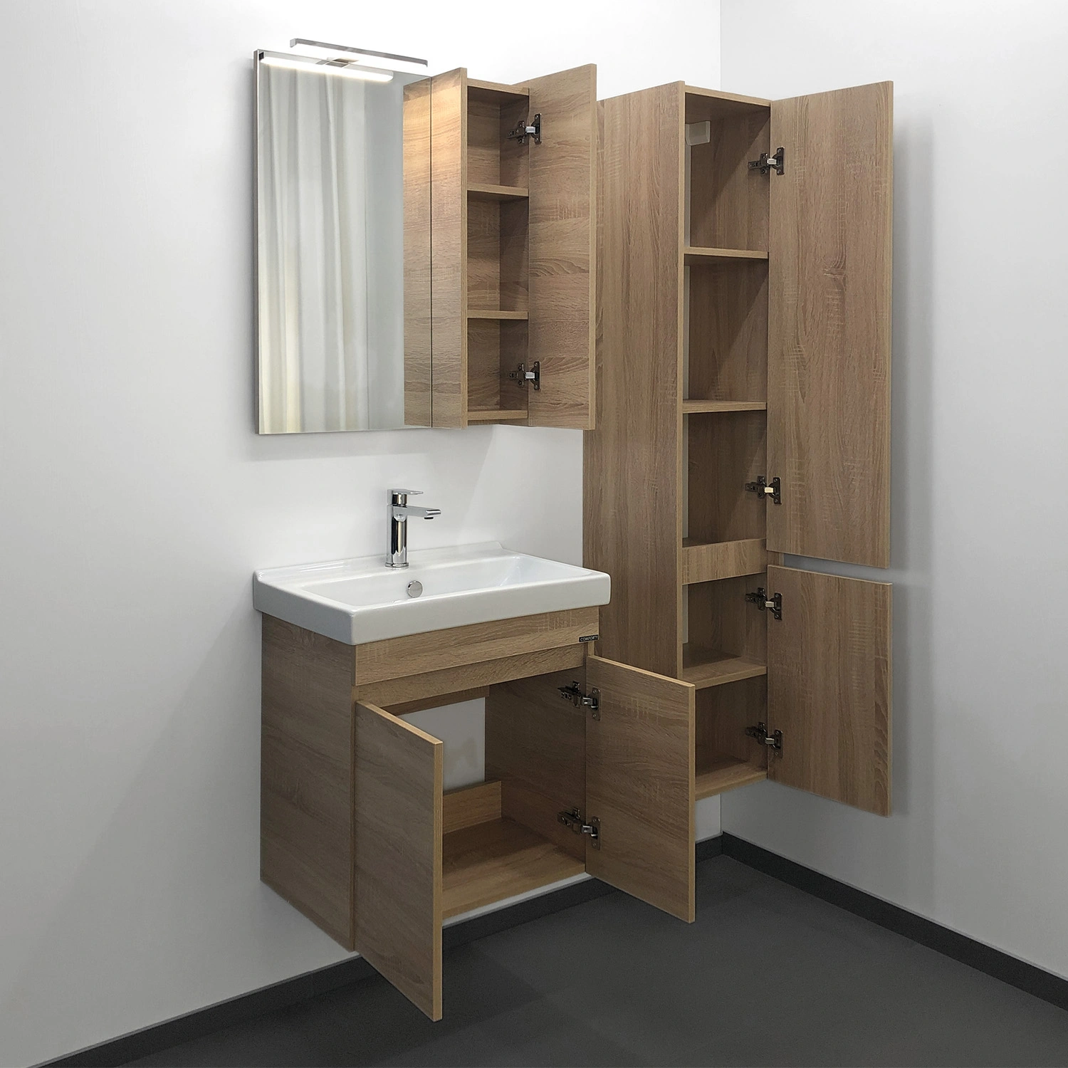 Зеркало-шкаф Comforty Тромсе-60 дуб сонома от магазина Vanna-Vanna.ru!