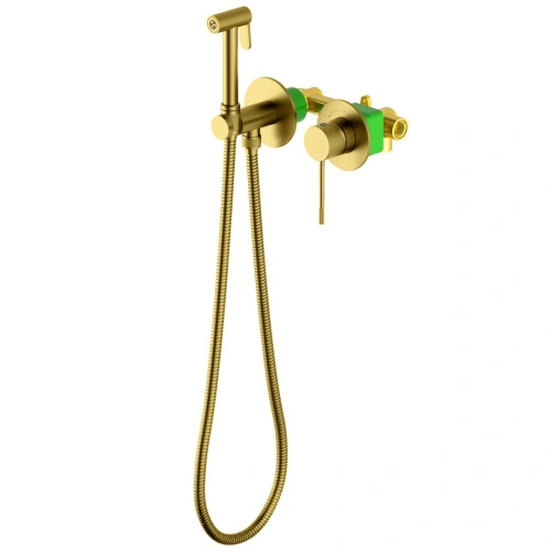 Смеситель встроенный с гигиеническим душем с защитой от ожогов Timo Saona 2339/20SM золото шлифованное от магазина Vanna-Vanna.ru!