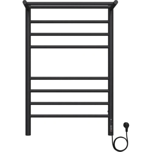 Полотенцесушитель электрический с полкой Terminus Аврора П8 50х80 КС 905, черный матовый от магазина Vanna-Vanna.ru!