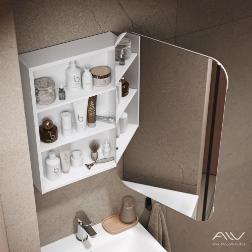 Зеркало-шкаф Alavann Cosmetic 50 с приближением, перевертыш от магазина Vanna-Vanna.ru!