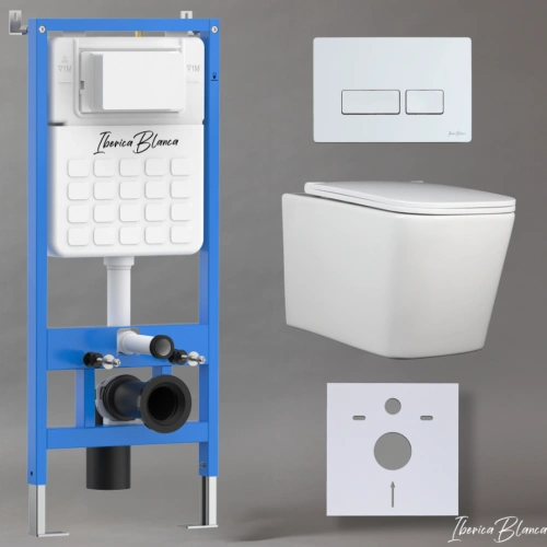 Комплект 3в1 IBERICA BLANCA инсталляция SILENCIO, унитаз TOLEDO ALTO белый, кнопка смыва ESTI-R белый глянцевый (IB001.TLA.234.211) от магазина Vanna-Vanna.ru!