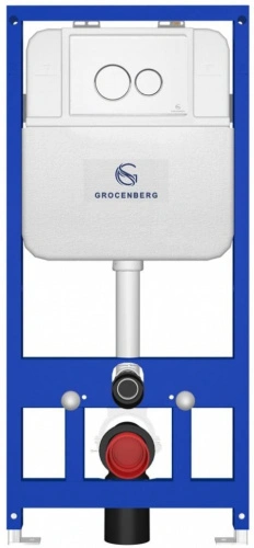 Инсталляция для унитаза с кнопкой для смыва Grocenberg GS3050-KP3090W белый глянец от магазина Vanna-Vanna.ru!