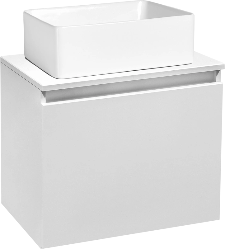 Тумба подвесная Runo Бари 50 под накладную раковину, белый