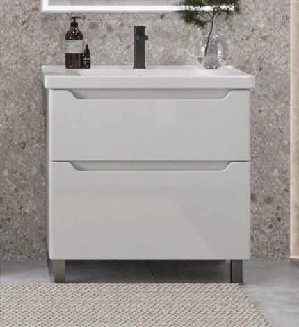 Тумба напольная SanStar Lanciano 60 с раковиной Грейс 60, белая от магазина Vanna-Vanna.ru!