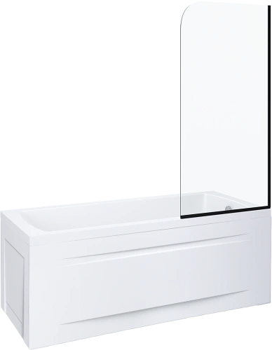 Стеклянная шторка Erlit ER2370B1 100x145 см профиль хром от магазина Vanna-Vanna.ru!