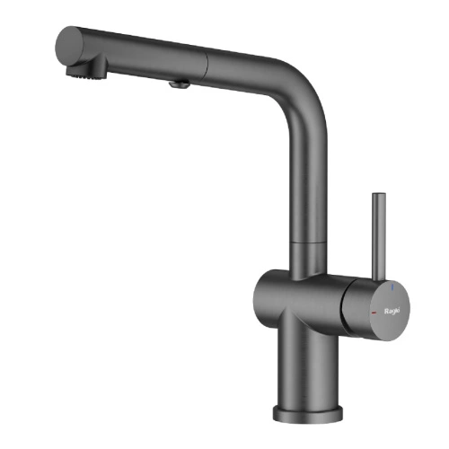 Смеситель для кухни с выдвижным изливом Raglo R86.49.09, графит от магазина Vanna-Vanna.ru!