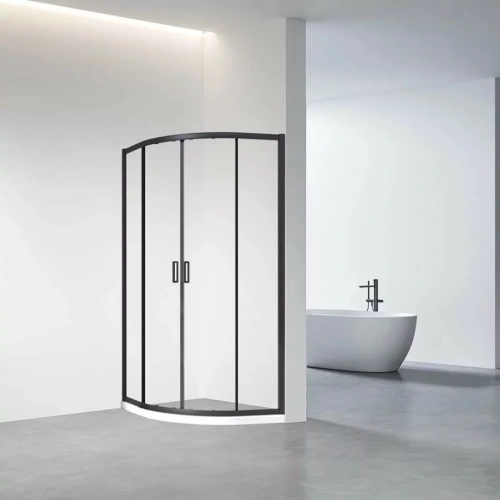 Душевой уголок Veconi RV01B-100-01-C7 100х100 без поддона, прозрачное стекло, черный матовый от магазина Vanna-Vanna.ru!