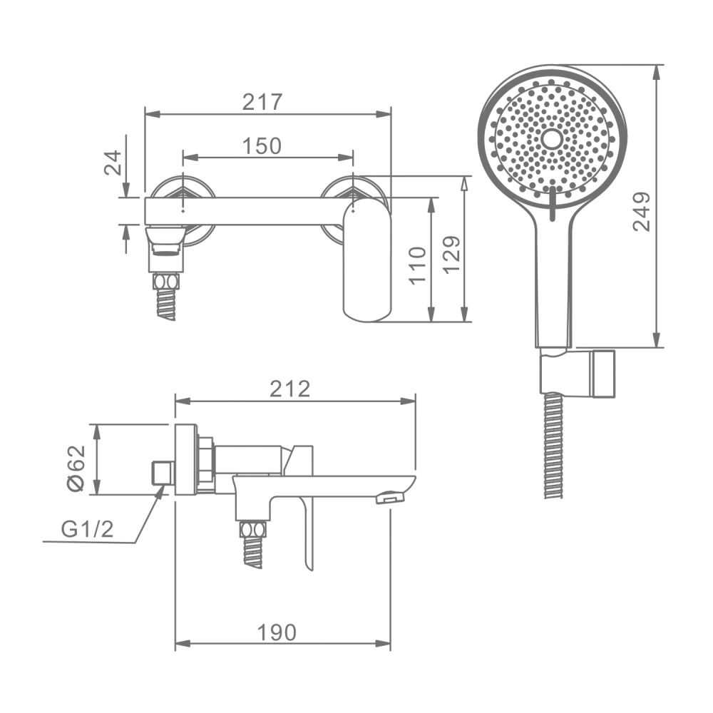 Смеситель для ванны Raglo R03.30, хром от магазина Vanna-Vanna.ru!