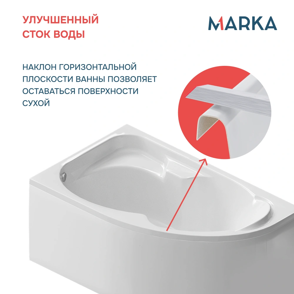 Ванна 1Marka DIANA 170x105 L Комплект Стандарт 2+ от магазина Vanna-Vanna.ru!