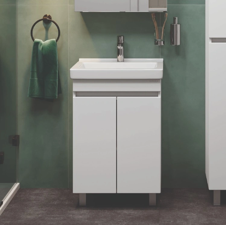 Тумба с раковиной Onika Милтон Квадро 55 напольная, белый, (разборная) от магазина Vanna-Vanna.ru!