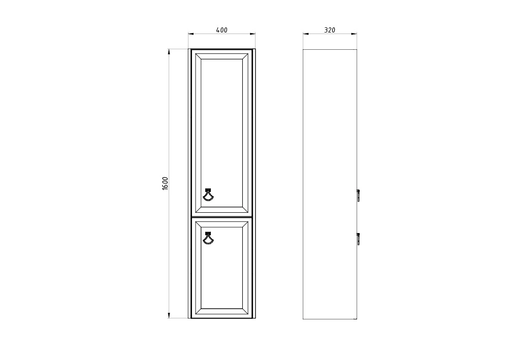 Пенал ASB Woodline Риола 40 R подвесной, белый от магазина Vanna-Vanna.ru!