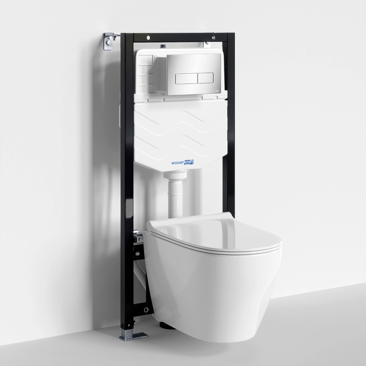 Унитаз подвесной WasserKRAFT 10TLT.010.ME.CH03.H002 с инсталляцией и кнопкой, белый от магазина Vanna-Vanna.ru!