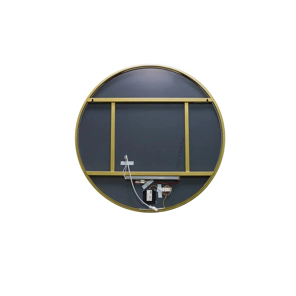 Зеркало Dreja SHINE 80x80 см, метал. рама, золото, беск. сенсор, LED-подсветка, диммер от магазина Vanna-Vanna.ru!