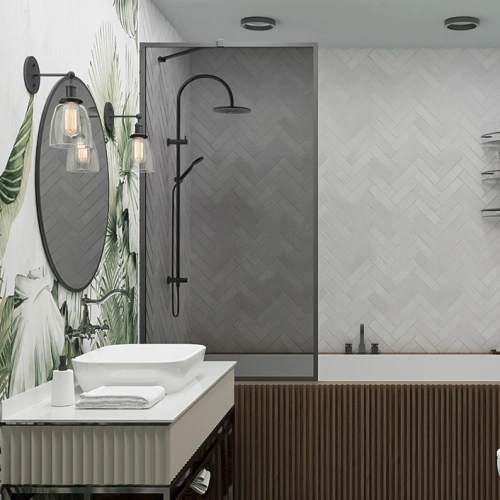 Шторка на ванну Veconi Palau PL-85GR, 60x150, брашированный графит, стекло тонированное от магазина Vanna-Vanna.ru!