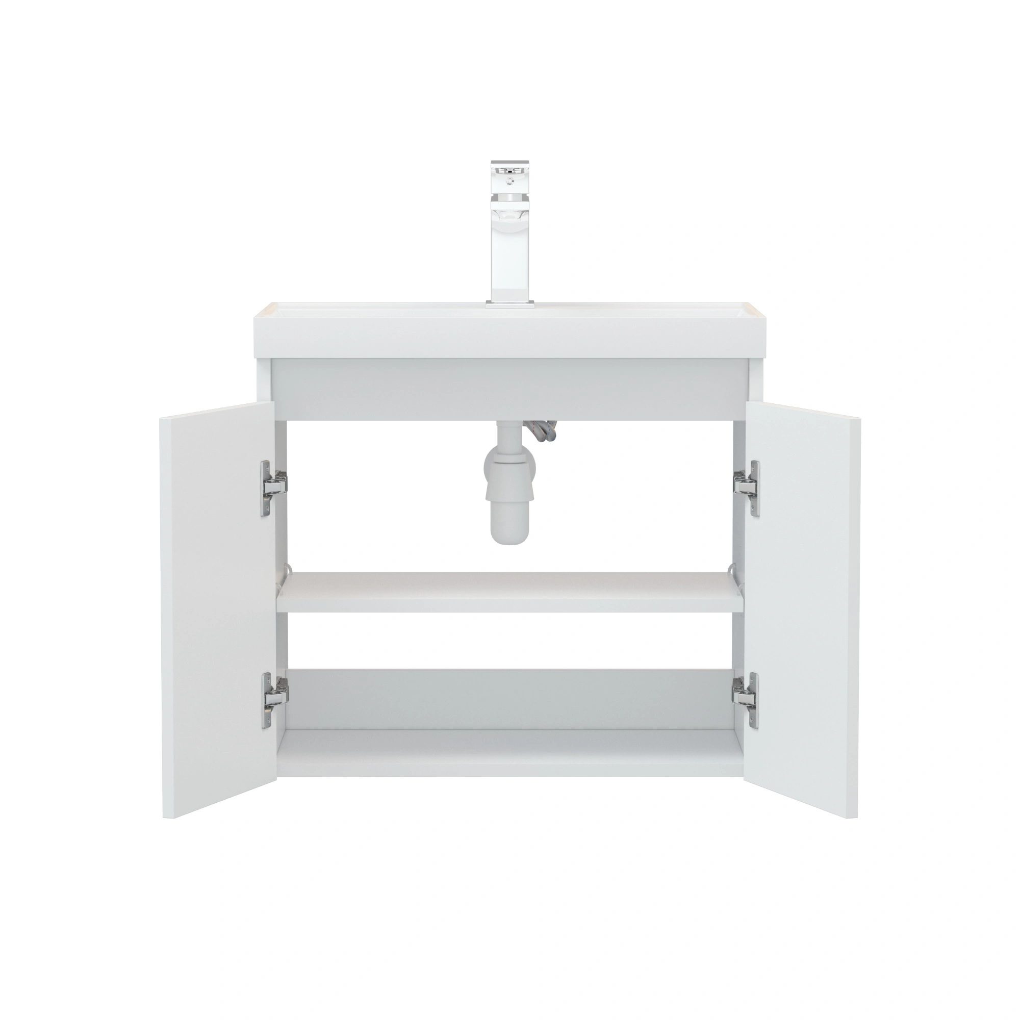 Тумба подвесная Corozo Блисс 60, белый, с раковиной Classica Slim 60 от магазина Vanna-Vanna.ru!