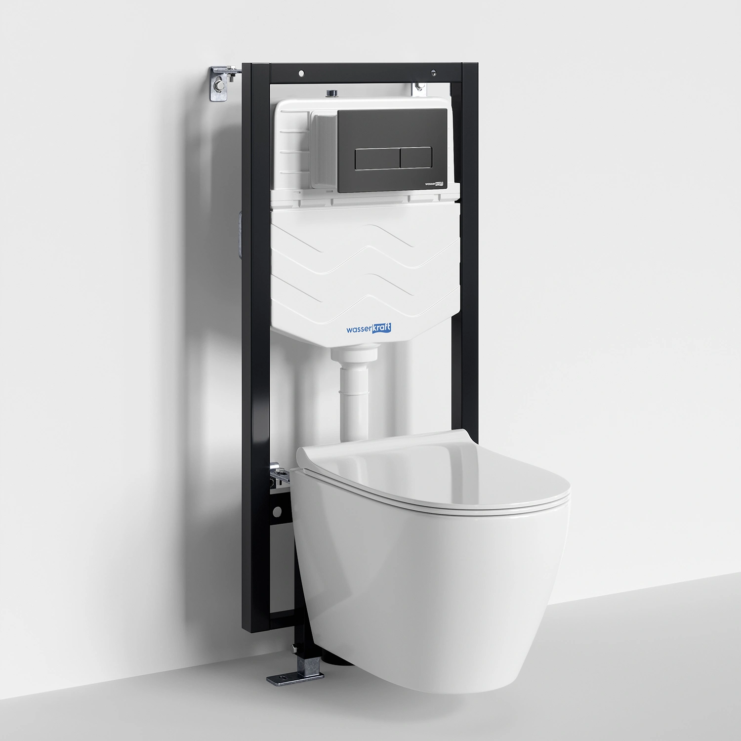 Унитаз подвесной WasserKRAFT 56TLT.010.ME.MB03.H002 с инсталляцией и кнопкой, белый от магазина Vanna-Vanna.ru!