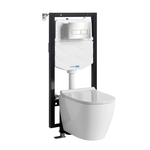 Унитаз подвесной WasserKRAFT 56TLT.010.ME.BN03.H002 с инсталляцией и кнопкой, белый от магазина Vanna-Vanna.ru!