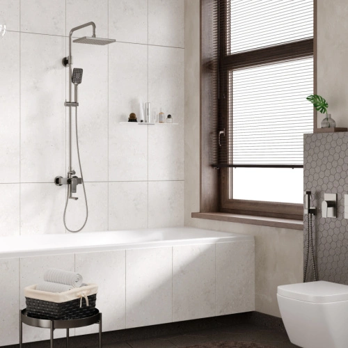 Душевая стойка WasserKraft Wiese A18401 оружейная сталь от магазина Vanna-Vanna.ru!