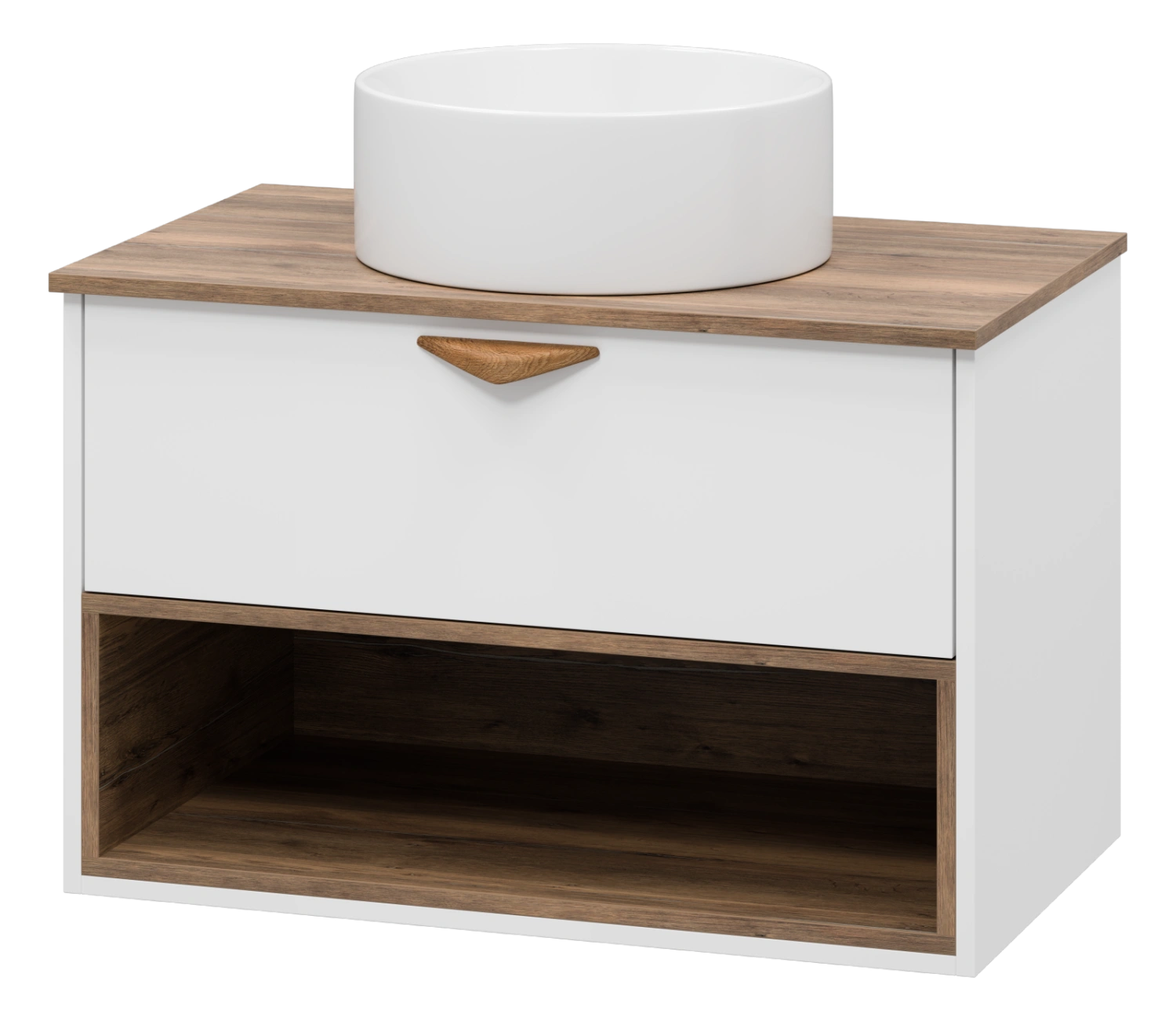 Тумба с раковиной Brevita Bergen 80 с подсветкой подвесная, белый от магазина Vanna-Vanna.ru!