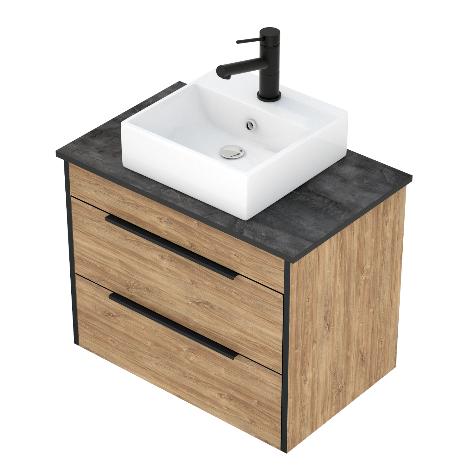 Тумба подвесная Corozo Форест 70 Z2 с раковиной Сомо 70 дуб конзас от магазина Vanna-Vanna.ru!