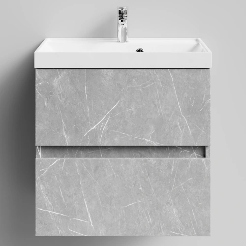 Тумба с раковиной Vod-ok Бест 60  подвесная, Мрамор Белый софт тач от магазина Vanna-Vanna.ru!