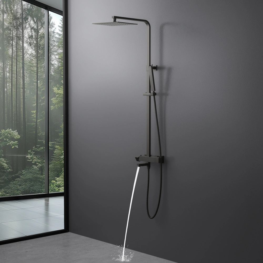 Душевая система с термостатом Timo Tetra-thermo SX-0169/18 черное золото от магазина Vanna-Vanna.ru!