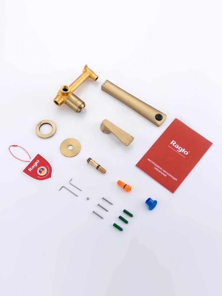 Смеситель для раковины встраиваемый Raglo R07.11.03, золотой сатин от магазина Vanna-Vanna.ru!
