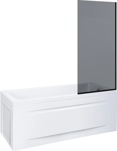 Стеклянная шторка Erlit ER2480B2 800x145 см профиль черный от магазина Vanna-Vanna.ru!