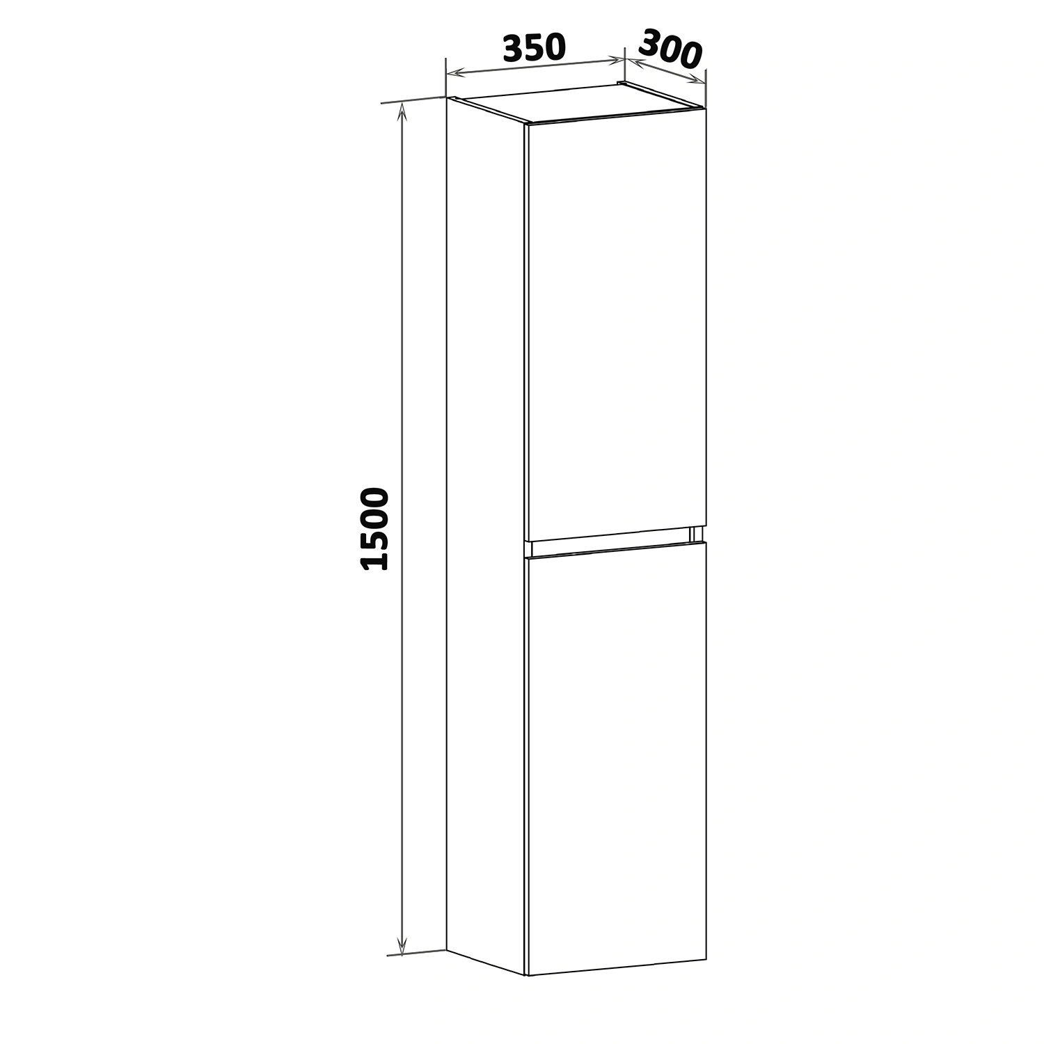 Пенал Runo Манхэттен 35 L/R, подвесной, универсальный, серый бетон/белый от магазина Vanna-Vanna.ru!