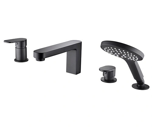 Смеситель на борт ванны WasserKraft Elbe 7455 черный Soft-touch от магазина Vanna-Vanna.ru!