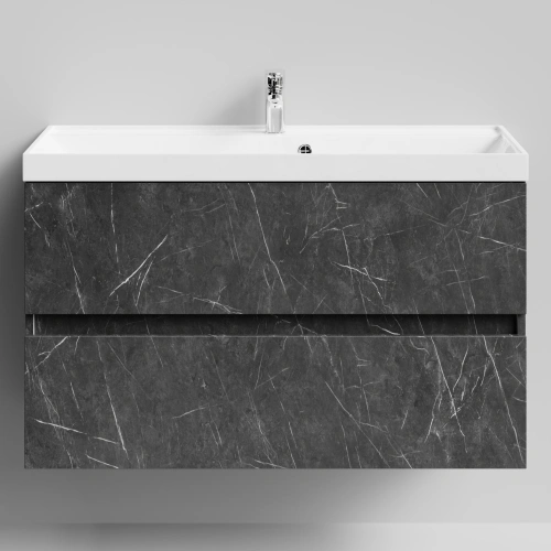 Тумба с раковиной Vod-ok Бест 100  подвесная, Мрамор Графит софт тач от магазина Vanna-Vanna.ru!