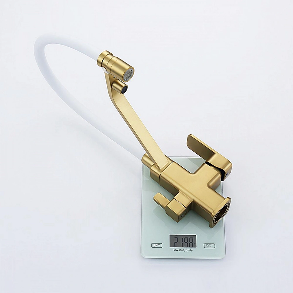 Смеситель для кухни с подключением фильтра Raglo R85.62.03, золотой сатин от магазина Vanna-Vanna.ru!