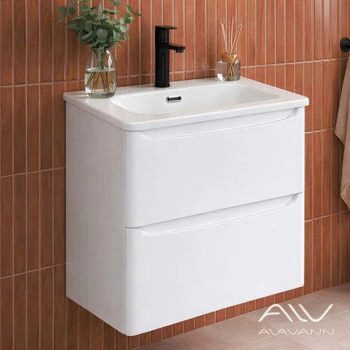 Тумба с раковиной подвесная Alavann Rado 60 белый от магазина Vanna-Vanna.ru!