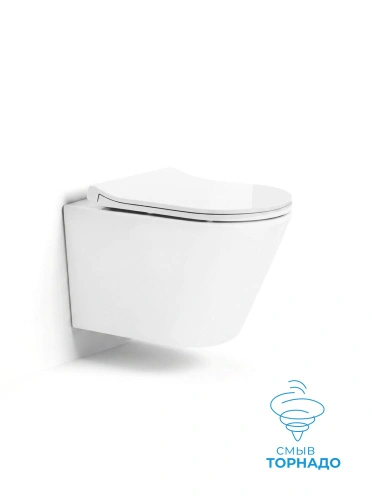 Унитаз Ceruttispa N/N12148 безободковый, подвесной, (490х340х360), белый от магазина Vanna-Vanna.ru!