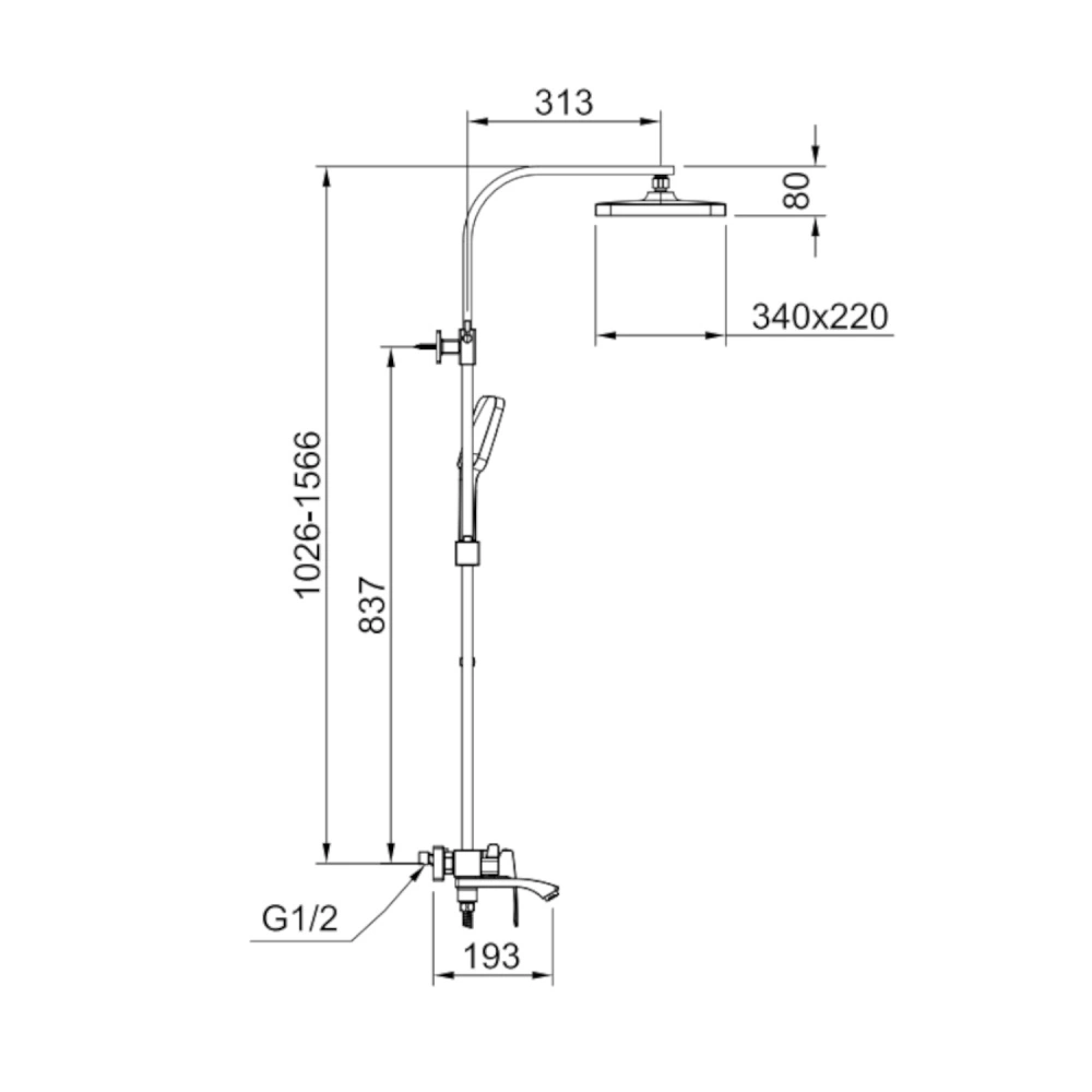 Душевая система Raglo R01.24.03, сатин золотой от магазина Vanna-Vanna.ru!