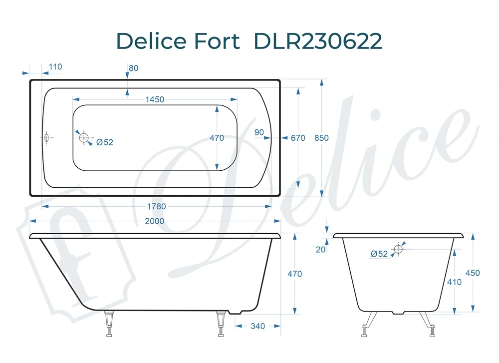Ванна чугунная Delice Fort 200х85 DLR230622 от магазина Vanna-Vanna.ru!