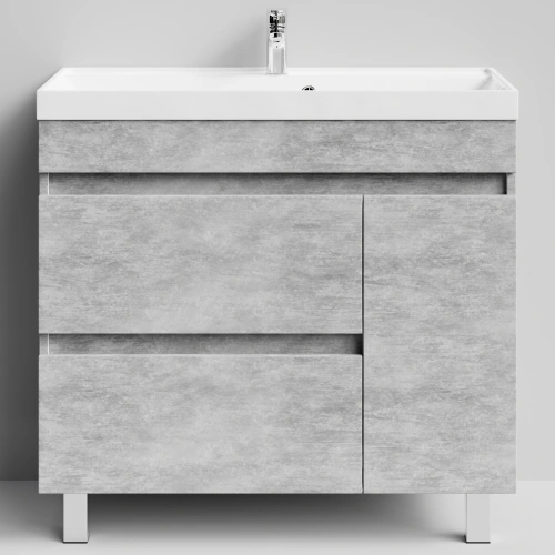 Тумба с раковиной Vod-ok Бест 90 правая дверь, напольная, Горный камень от магазина Vanna-Vanna.ru!