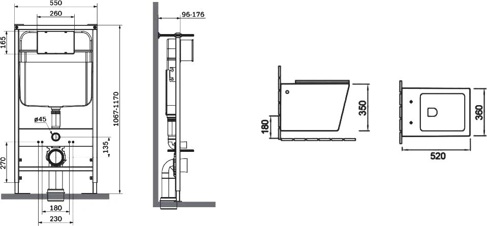 Унитаз подвесной SantiLine SL-5007T-G+SL-01/G с инсталляцией и кнопкой, зеленый матовый от магазина Vanna-Vanna.ru!