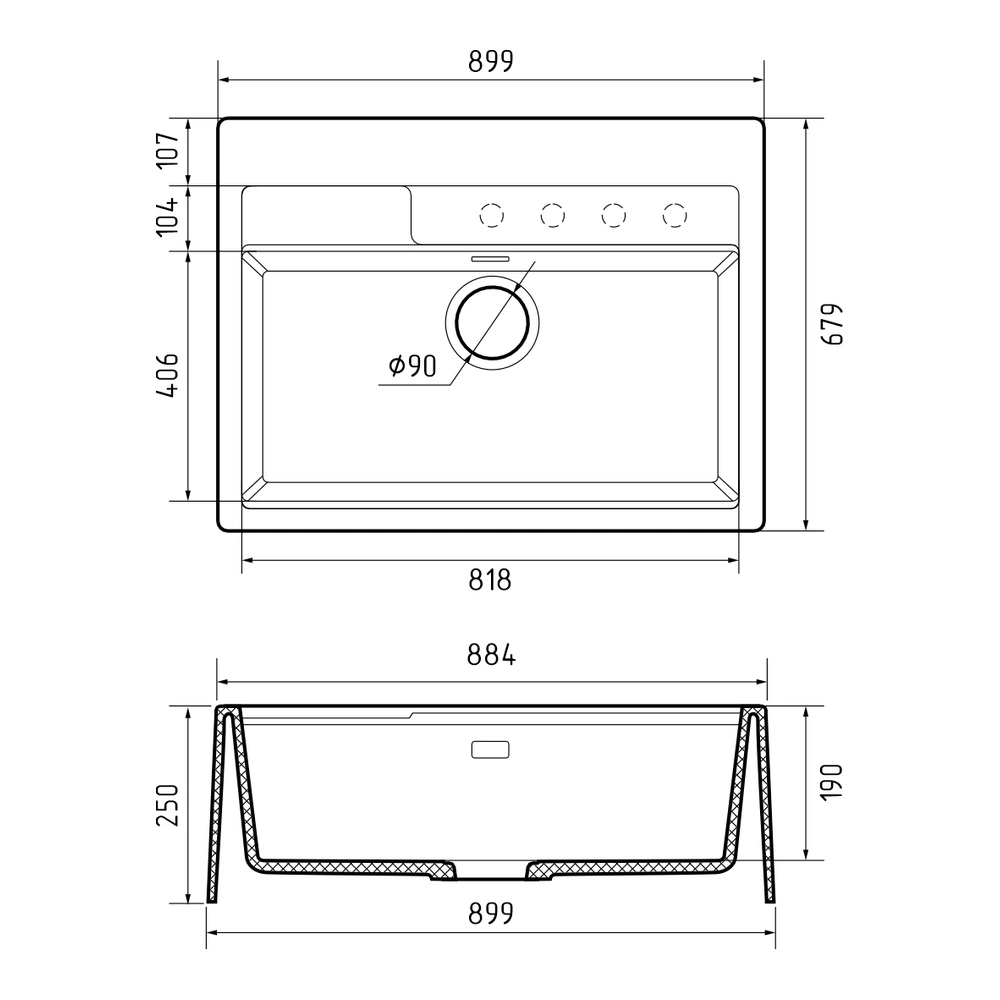 Кухонная мойка Rivelato MODULIX MD-9082, серый от магазина Vanna-Vanna.ru!