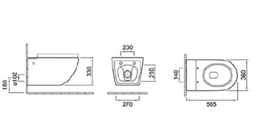 Унитаз импульсный SantiLine SL-5031MB подвесной, с инсталляцией, черный матовый от магазина Vanna-Vanna.ru!
