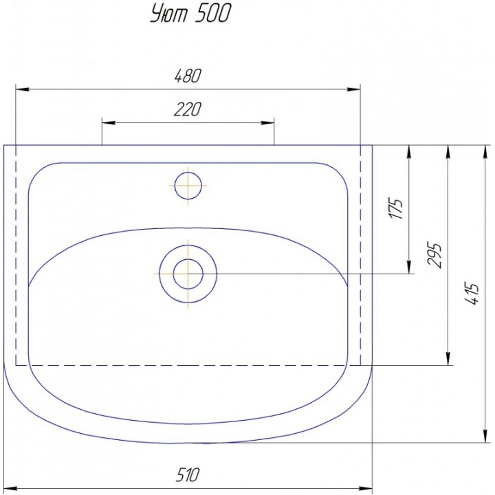 Тумба Emmy Милли с раковиной Уют 50 напольная, с нижним ящиком, белая от магазина Vanna-Vanna.ru!