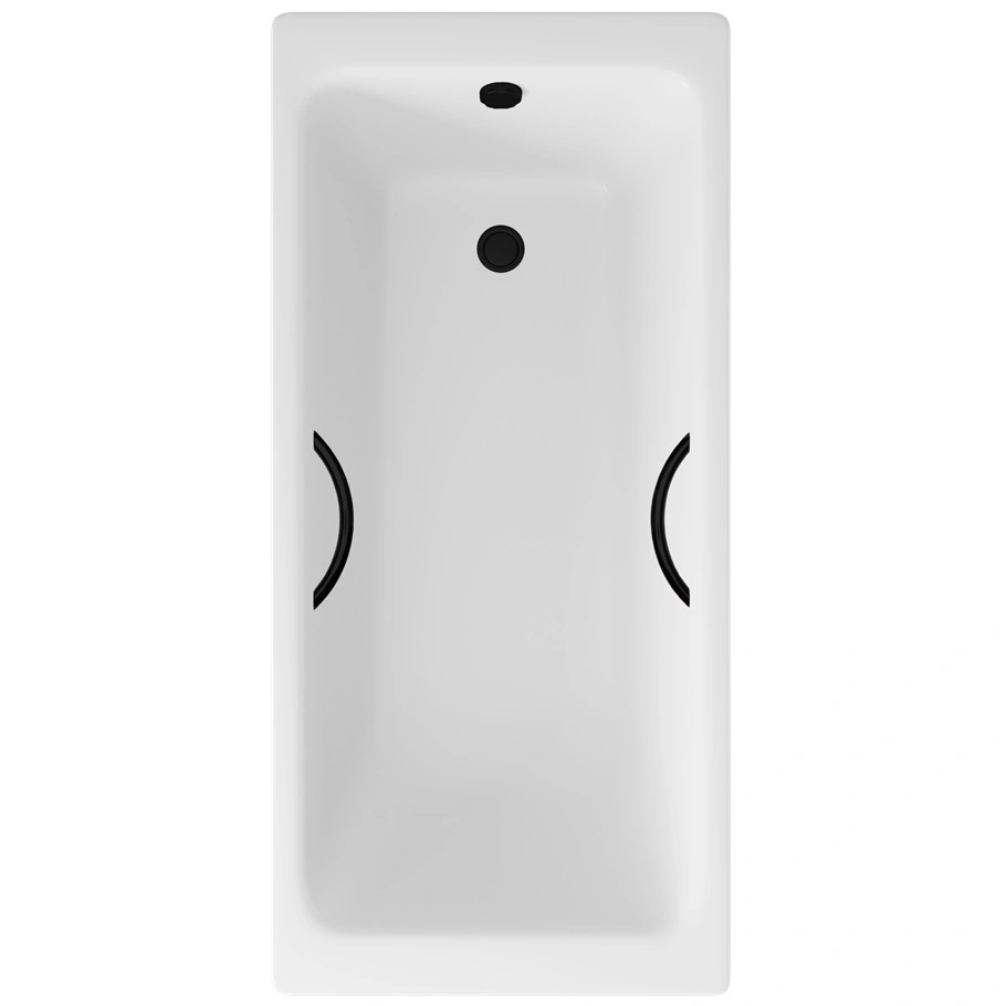 Ванна чугунная Delice Parallel 170х80 DLR220502RB с черными матовыми ручками от магазина Vanna-Vanna.ru!