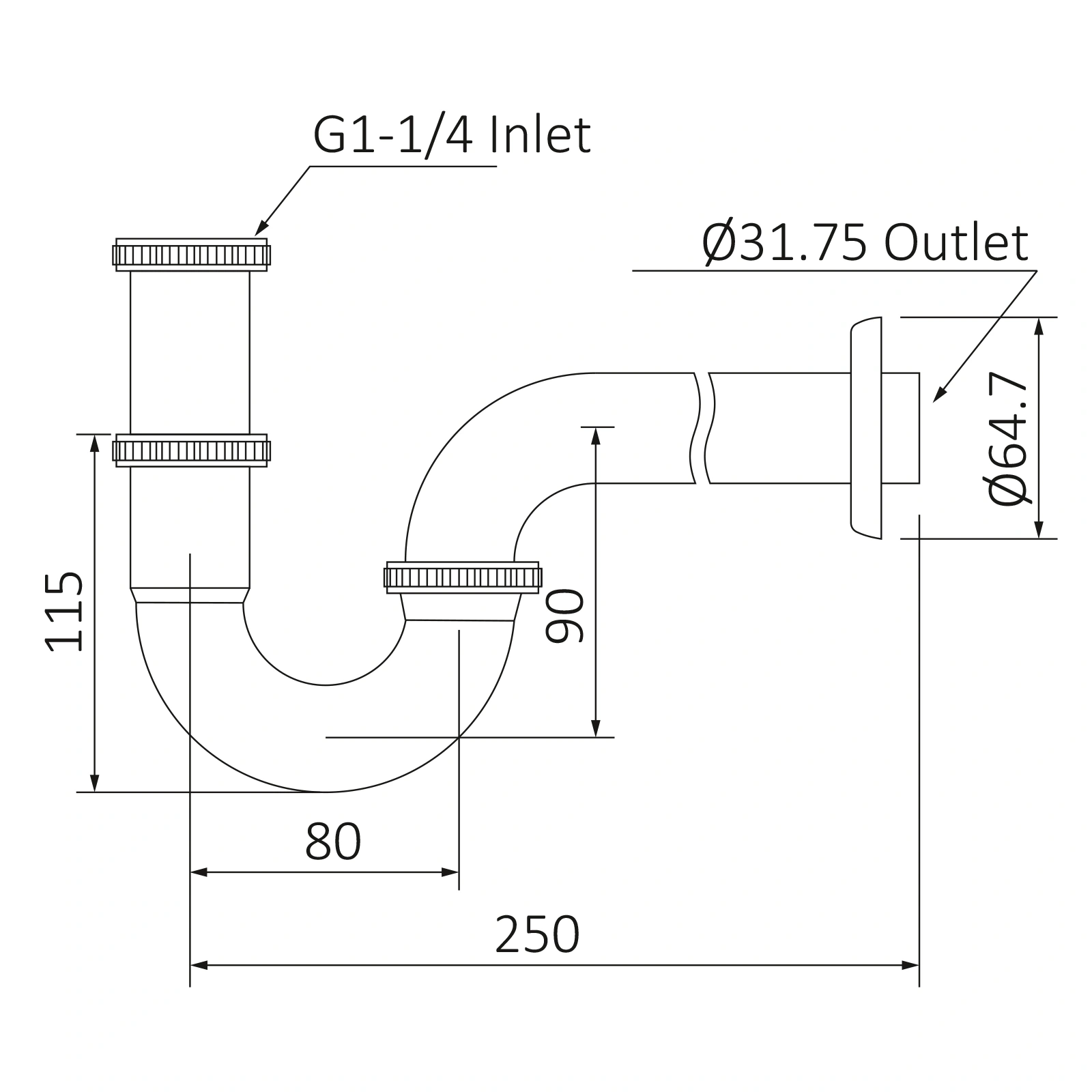 Сифон для раковины Timo 961/17L золото матовое от магазина Vanna-Vanna.ru!