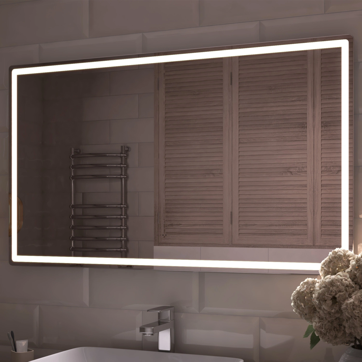 Зеркало Vigo Geometry Comfort 120 свет, сенсор, антизапотевание от магазина Vanna-Vanna.ru!