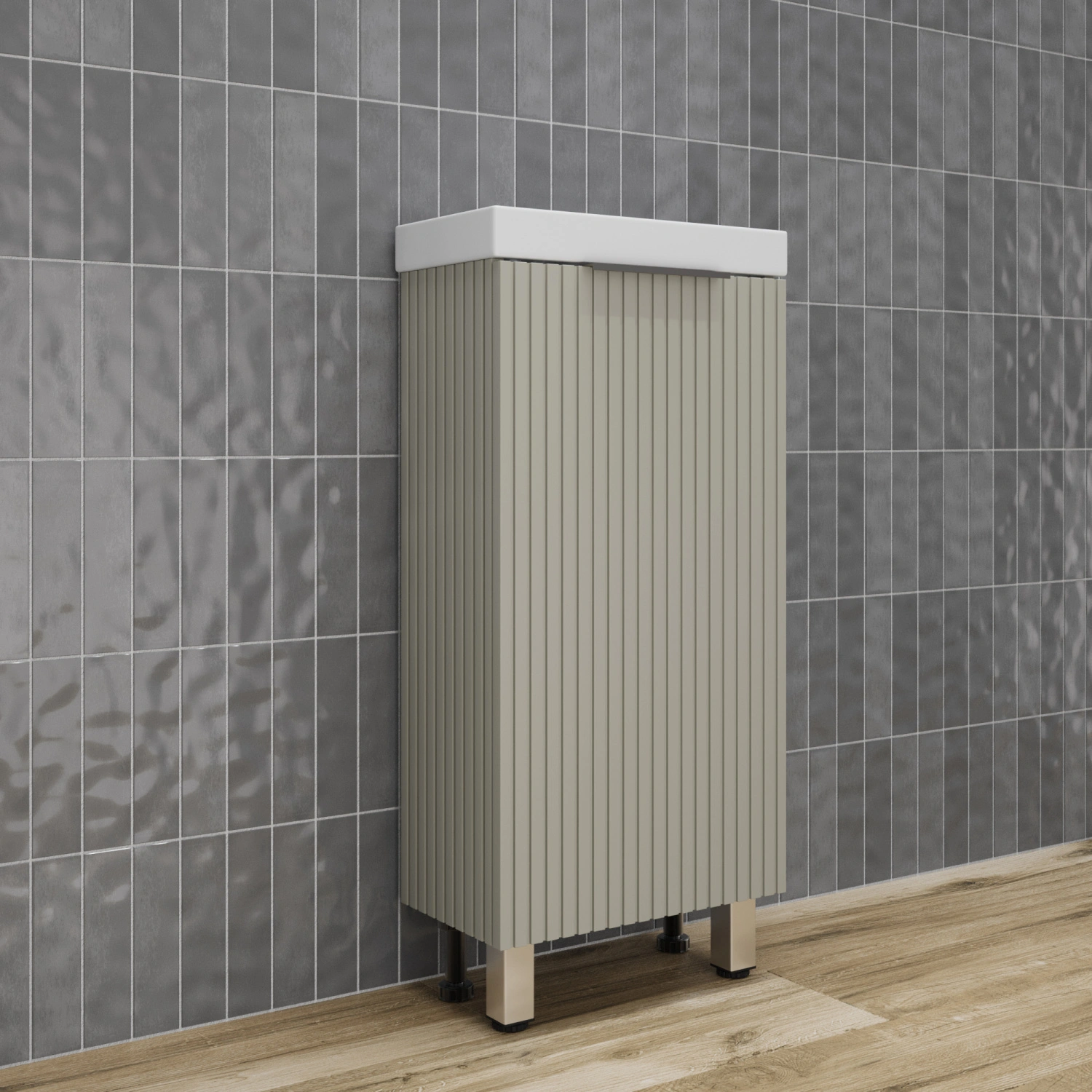 Тумба напольная Style Line Соло с раковиной Como 40 Санд серая галька от магазина Vanna-Vanna.ru!