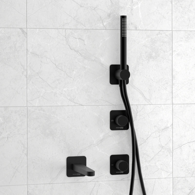 Душевой комплект WasserKRAFT Fulda A5251.299.301.302.242.217 черный Soft-touch от магазина Vanna-Vanna.ru!