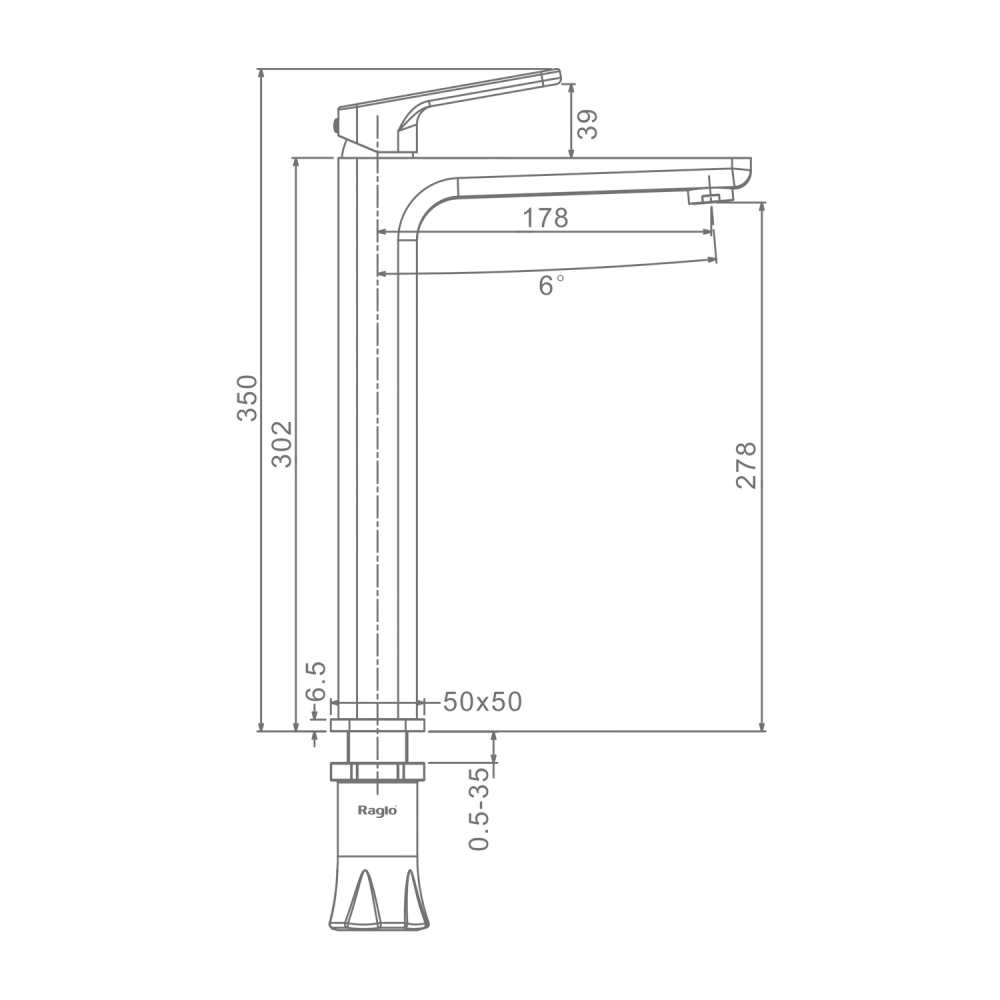 Смеситель для раковины Raglo R51.15, хром от магазина Vanna-Vanna.ru!
