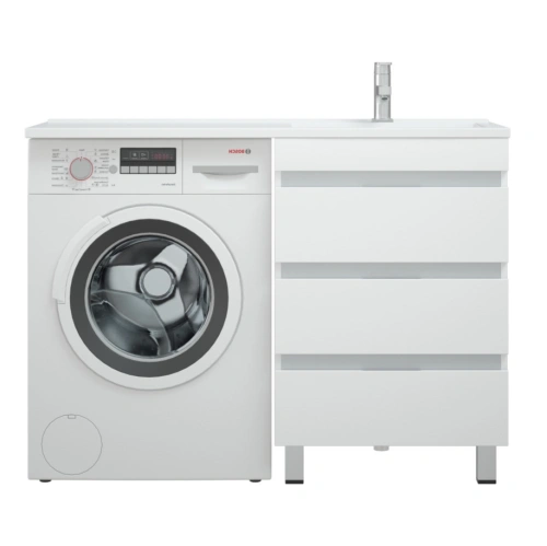 Тумба напольная Corozo Джерси 50 с раковиной Мадлен 110 R белый