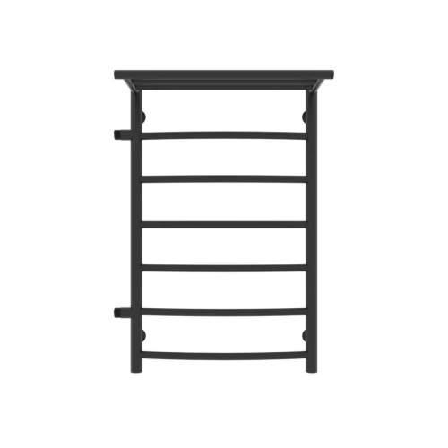 Полотенцесушитель водяной Laris Классик П7 500х800 L МЦ 500-1, боковой, с полкой, черный матовый от магазина Vanna-Vanna.ru!