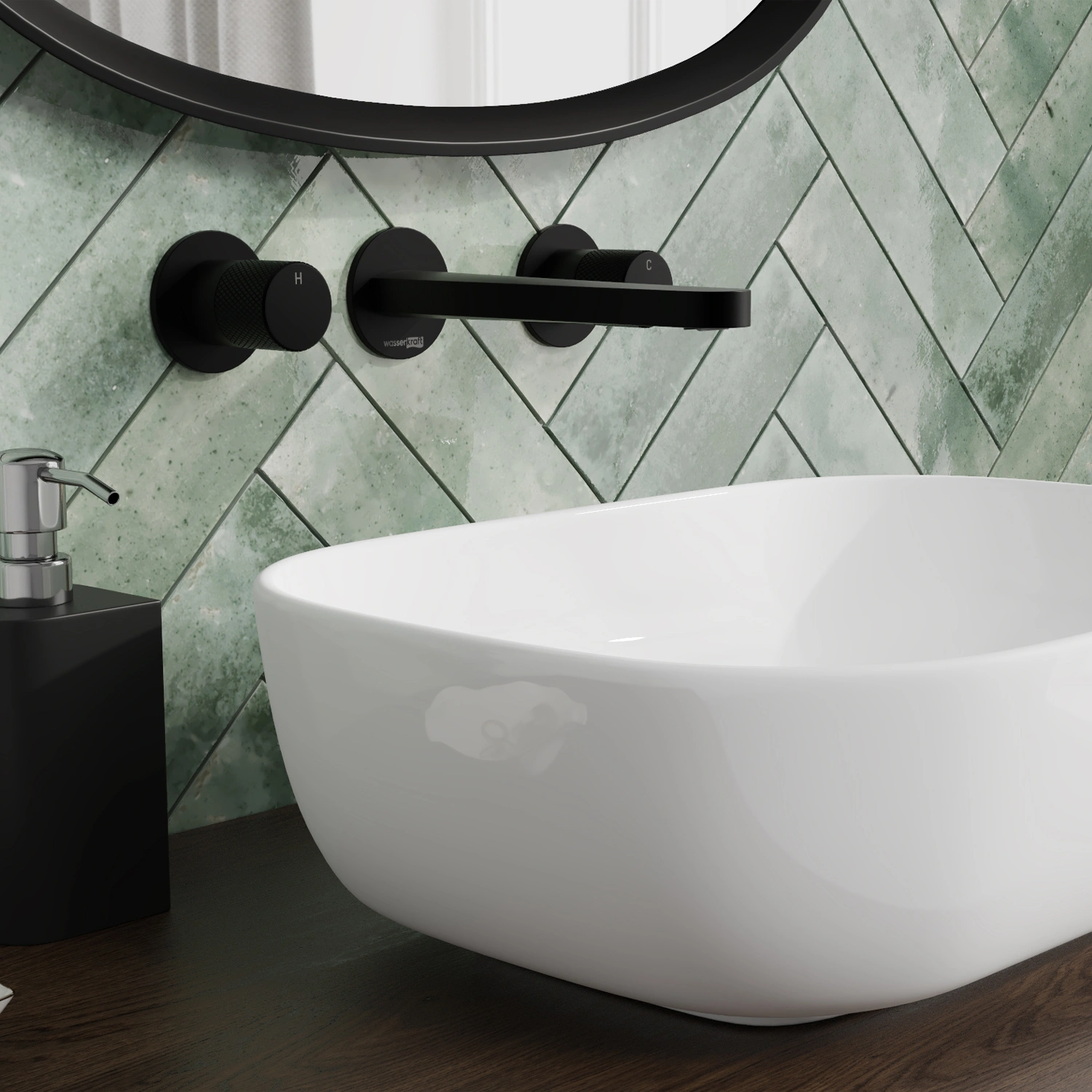 Встраиваемый смеситель для раковины WasserKRAFT Fulda 5245 черный Soft-touch от магазина Vanna-Vanna.ru!